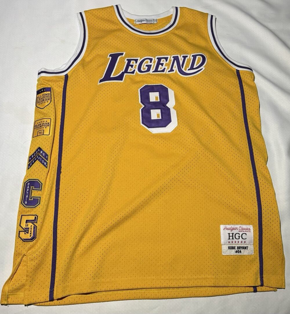 Headgear Classics Legend Mamba Patch Basketball Jersey Gold 2XL XXL